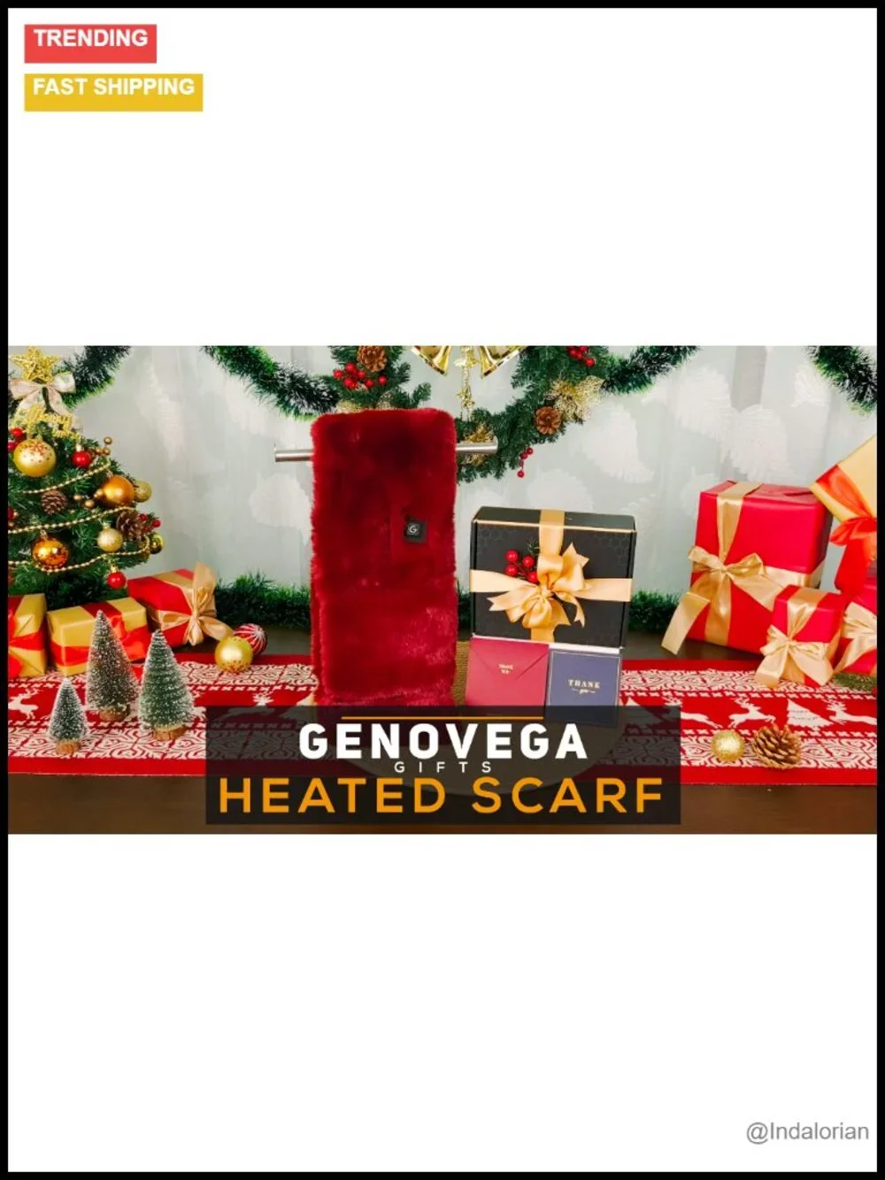 Graphene Heated Fur Scarf for Women Intelligent Rechargeable 6000mAh Battery 3